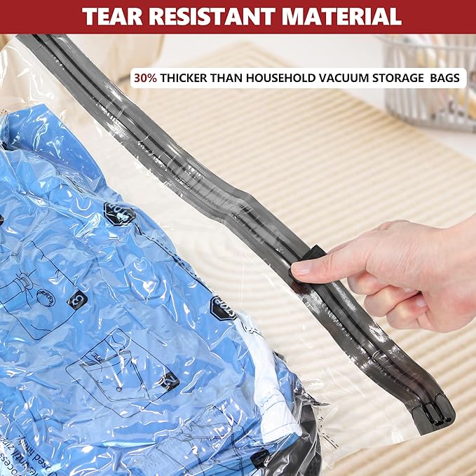 Vacuum Bags for Travel with Rechargeable Pump, 18 Combo (6L/6M/6S) Compression Packing Seal Bags for Luggage Suitcase, Space 