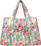 allydrew Large Foldable Tote Nylon Reusable Grocery Bags, 6 Pack