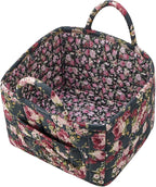 Boho Fabric Storage Basket, Large Capacity Laundry Basket, 12.2'' x 10.23'' x 10.23'' Collapsible Laundry Hamper with Easy Ca