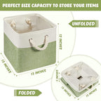 Geiserailie 6 Pcs 13 x 13 Inch Cube Storage Bins Fabric Storage Organizer Bins Foldable Cube Baskets with Sturdy Carry Handle