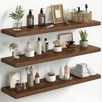 Fun Memories Floating Shelves for Wall 40 Inch Set of 3, Farmhouse Floating Shelves with Invisible Heavy Duty Bracket, 10 Inc