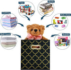 Fabric storage bins Cubes, Fabric Cube Organizer with Handle, Foldable Cube Bins for Cloth or Accessary Storage, 11x11x11, Se