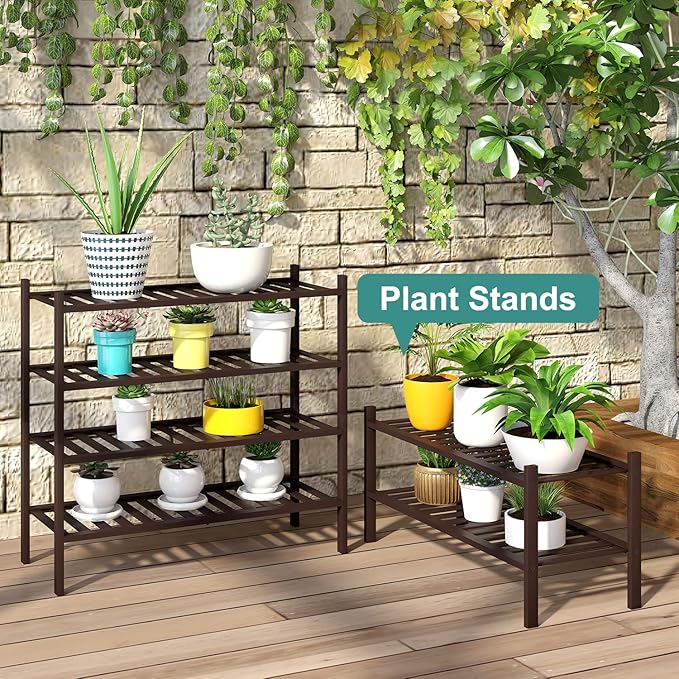viewcare 2-Tier Shoe Rack for Entryway, Bamboo Shoe Rack for Closet, Free Standing Shoe Racks for Indoor Outdoor, Stackable S