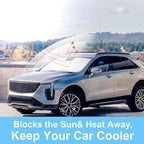 Front Windshield Sun Shade Foldable Car Front Window Sun Shade Windshield Shade Custom Fit for 2019-2024 2025 Cadillac XT4 Block UV Rays Accessories Heat Keep Cooler