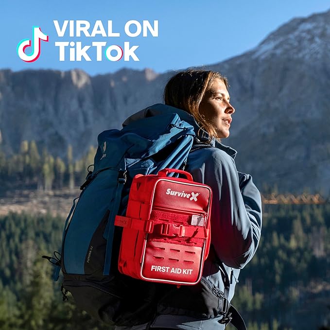 Large Pro First Aid Kit for Car, Travel & Home - Emergency Kit for Hiking, Camping, Backpacking and Outdoors - Includes Zip S