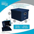 Internet's Best Collapsible File Storage Organizer - Decorative Linen Filing & Storage Office Box - Letter/Legal - Navy - 1 P