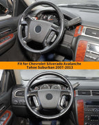 Hoolcar Steering Wheel & Dashboard Trim Cover for Chevrolet Silverado Avalanche Tahoe Suburban 2007-2013, Carbon Fiber