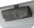 TPARTS Suede Sunglasses Holder for Tesla Sun Visor, Magnetic Glasses Protective Storage Case Vehicle Visor Organizer Box Tesla Interior Accessories (Gray Micro-suede)