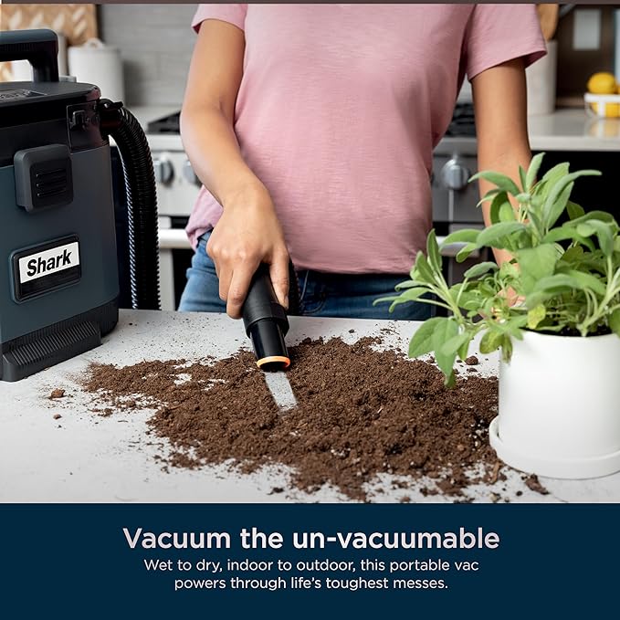 Shark VS101 MessMaster Portable Wet Dry Vacuum, 1 Gallon Capacity, Corded, Perfect for Pets & Cars, AnyBag Tech, Self-Cleanin