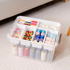 Citylife 32 QT Plastic Storage Bins with Removable Tray Large Stackable Storage Containers for Organizing Craft Storage and S