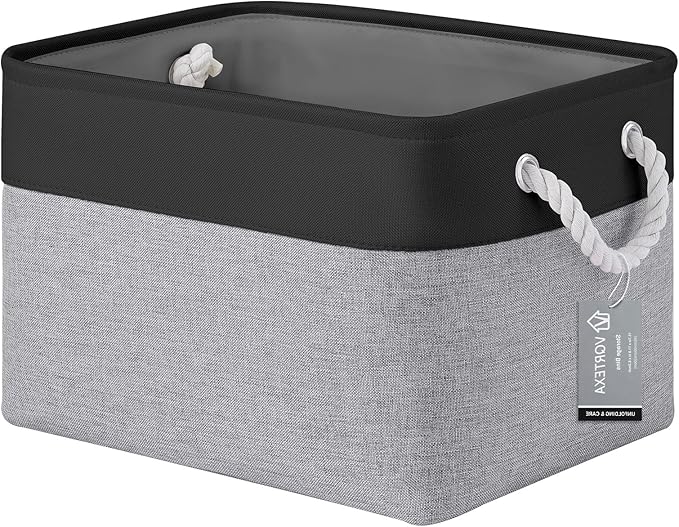 Large Storage Baskets- 15x11x10 inch Storage Bins for Shelves and Closet Organizing, Foldable Fabric Bin for Home Organizatio