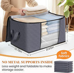Fab totes Storage Bags,Clothes Blanket Storage Bins Foldable Closet Organizers with Reinforced Handle for Home Dorm Storage a