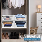 Sorbus Shelf Organizer - Closet Shelf Organizer for Clothes, Closet, Bathroom, Kitchen, Garage - Plastic Stackable Shelf Orga