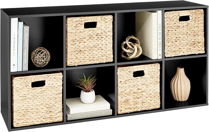 Best Choice Products 8-Cube Storage Organizer, 13.5in Shelf Opening, Bookcase, Display Shelf, Customizable w/ 2 Removable Bac
