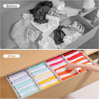 4 Packs T-shirt Drawer Organizers for Clothing,10 Grids Compartment Wardrobe Storage Box, Clothes Organizer for Folded Clothe