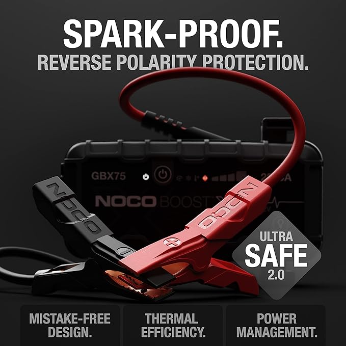 NOCO Boost X GBX75: 2500A UltraSafe Jump Starter - 12V Lithium Battery Booster Pack, Portable Jump Box, Power Bank & Jumper