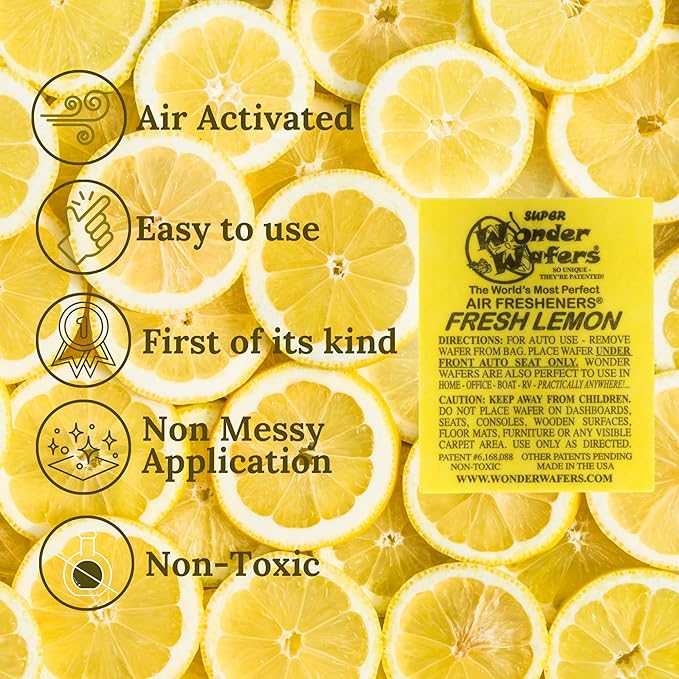 Wonder Wafers 250 Count Unwrapped Automobile Professional Use Air Fresheners Car and Truck Detail (Fresh Lemon)
