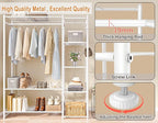 Wardrobe Closet,Portable Clothes Rack with 4 Tiers Shelves,Freestanding Closet Organizers and Storage System with Hanging Rod