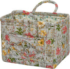 Boho Fabric Storage Basket, Large Capacity Laundry Basket, 12.2'' x 10.23'' x 10.23'' Collapsible Laundry Hamper with Easy Ca