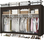 Portable Wardrobe Closet Durable and Easy to Assemble Heavy Duty Clothes Rack with Non-Woven Cover Fabric Best for Bedroom an