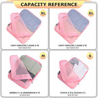 4 Set Ultralight Compression Packing Cubes Travel for Suitcases ，Compressible Mesh Packing Cubes for Travel Women Packing Org