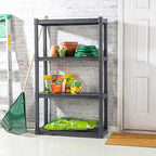 Sterilite 4-Pack 4 Shelf Unit, Heavy-Duty Shelving Storage and Utility Rack - Standing Plastic Organizer Shelves for Kitchen,