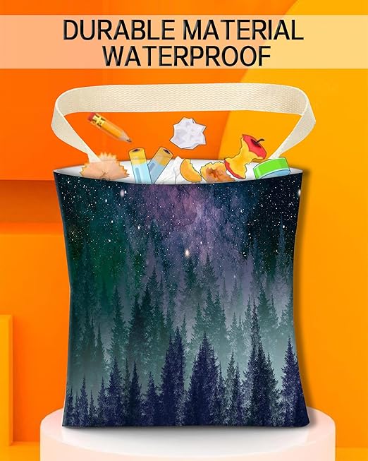 Car Trash Can, Durable Hanging Car Trash Garbage Bag, Cute Automotive Garbage Cans Organizer, Beautiful Galaxy Night Forest