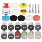 136Pcs Sanding Disc Drill Polishing Kit,3 Inch Sandpaper Wet Dry Headlight Restoration Kit with Hook and Loop Buffing Pads fo