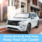 Front Windshield Sun Shade Foldable Car Front Window Sun Shade Windshield Shade Fit for Mitsubishi Outlander 2022-2026(NOT for Outlander Sport) Block UV Rays Keep Cooler