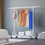 HOKEEPER Clothes Rack Collapsible Clothing Garment Rack Capacity 525LBS Clothing Racks on Wheels Heavy Duty Rolling Clothes R