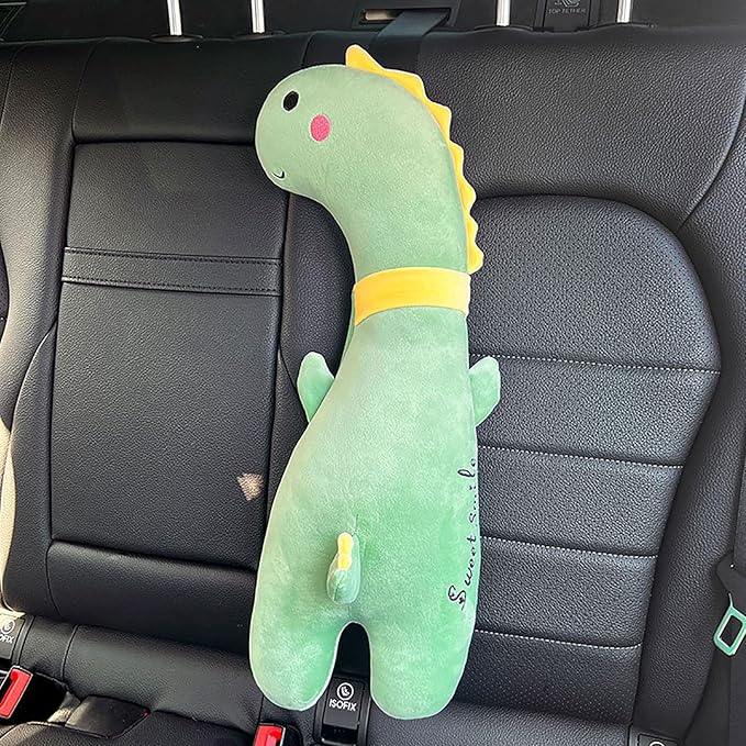 Car Pillow for Kids, Dinosaur Seat Belt Cover, Seatbelt Adjuster for Kids Car Seatbelt Covers, Vehicle Shoulder Pads, Seatbelt Cushion for Kids, Seat Strap Pillows Kids (Light Green)