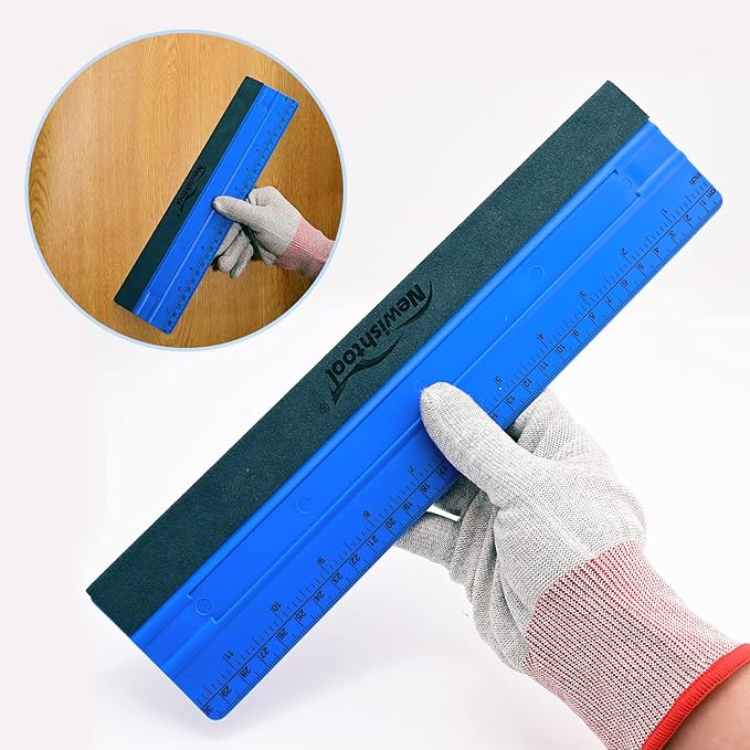 NEWISHTOOL 11.8" Felt Squeegee for Vinyl - 29.8cm Big Size Ruler for Wallpaper Smoothing, Sign Making, Car Wraps, Window Tint Film Application, Graphic Decals - Pack of 3