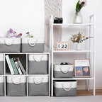 11 x 11 Inch Storage Cubes, 6 Pack Large Collapsible Fabric Storage Bin with Ropes, Foldable Storage Cubes for Home, Office,C