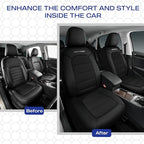 Skechers Memory Foam Car Seat Covers,Thick Cool Touch Fabric Seat Covers Front Seat Covers Airbag Compatible,Automotive Comfo