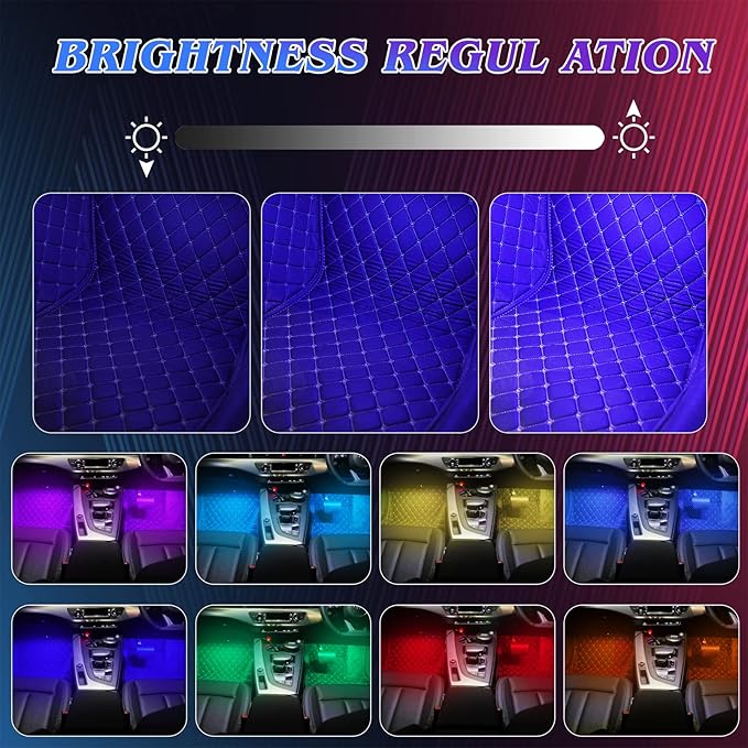 Led Lights for Car,Ambient Lights for Car,Car Footwell Lights,Car Ambient Light,16 Million Colors Music Sync,DIY Mode Multicolor LED Interior Lights for Cars,Trucks,SUVs,12V Power