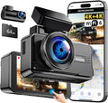 JOMISE 4K+4K Dash Cam Front and Rear, 20 Mbps+ Ethernet Transfer & Stable WiFi 6, Touch Screen Dash Camera for Cars with GPS,