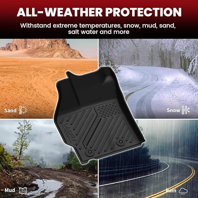 LASFIT Floor Mats for Toyota Prius 2010-2011, All Weather TPE Custom Fit Easy Clean Durable No-Curling Floor Liners for Prius 2010 2011 Car Mats