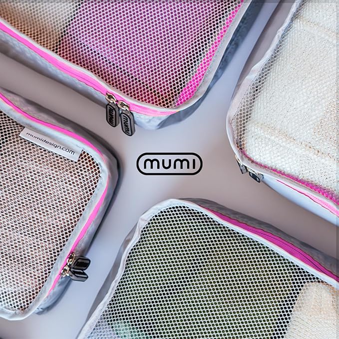MUMI Packing Cubes - 5 Compression Packing Cubes for Travel, Luggage Organizer Bags for Suitcases, Carry-On, Duffle or Backpa