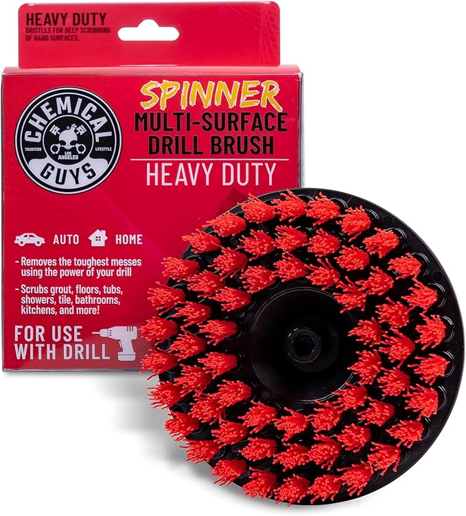 Chemical Guys ACC508 Heavy Duty Spinner Multi-Surface Drill Brush Attachment (Fits Any Standard Drill - Power Scrubber Remove