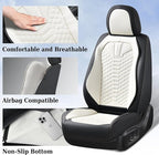 Coverado Car Seat Covers, Front Seat Cover, Waterproof Nappa Leather Seat Covers for Cars, 2 Pack Driver Car Seat Protectors,