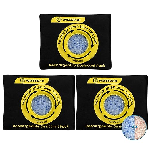 200g Reusable Silica Gel Desiccant, Color Indicating Rechargeable Desiccant Packs for Storage, Moisture Absorbers for