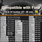 West Llama Customized Auto Car Steering Wheel Cover for Ford Escape,Explorer,Fusion,Focus,Bronco,Transit,Edge (Black- Standar