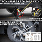 AUTODECO Car Emergency Roadside Kit with Scissor Jack, Air Compressor, Jumper Cables, Car Safety Kit, Air Wedge Bag Pump