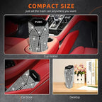 NBTEPEM 2 PCS Bling Car Trash Can with Lid, Bling Car Accessories Trash Bin, Leakproof Auto Garbage Can with 60 Trash Bags, Multipurpose Organizers and Storage for Home, Office (Silver Diamond)