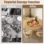 30'' Acacia Wooden Lazy Susan with 360 Rotation for Dining Table Top,Extra Large Wooden Serving Tray with Heavy Duty Rotating