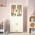 Portable Wardrobe Closet Storage Organizer with Magnetic Doors, 4 Cubes & Hanging Rod, Foldable Closet for Baby Clothes, Toys