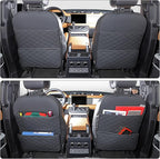 Seat Back Protector + Large Capacity Pocket Storage Organizer,Preventing the Impact of Children Stepping on the Seat Backrest (Black)