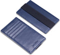HISCOW Car Sun Visor Card Holder with Elastic Band Fastener - Italian Calfskin (Dark Blue)