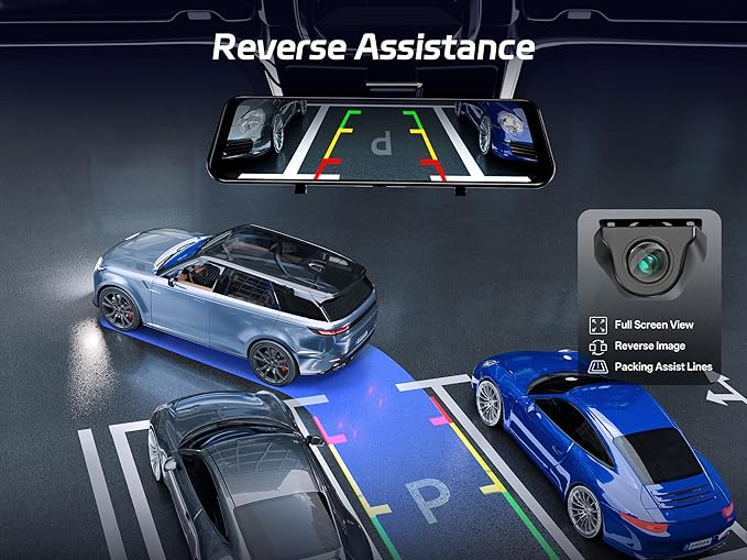 Pelsee S12 Pro Mirror Dash Cam with STARVIS 2 Sensor, Rear View Mirror Camera 5.8GHz WiFi, 4K Front and 1080P Rear Backup Cam