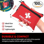Protect Life First Aid Kit, Travel First Aid Kit for Car, 100 Piece Compact Emergency Preparedness Starter Kit for Home, Offi